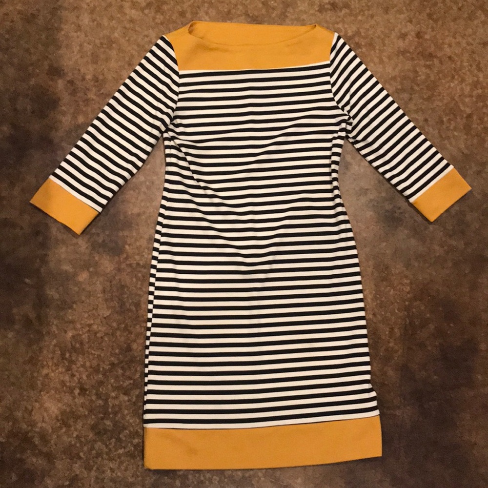 Mustard yelllow and black dress